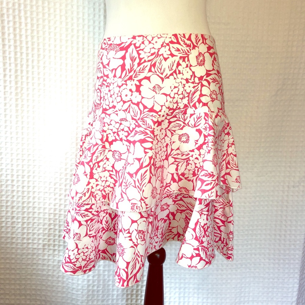Pink and White Flower Skirt Junior Size 7